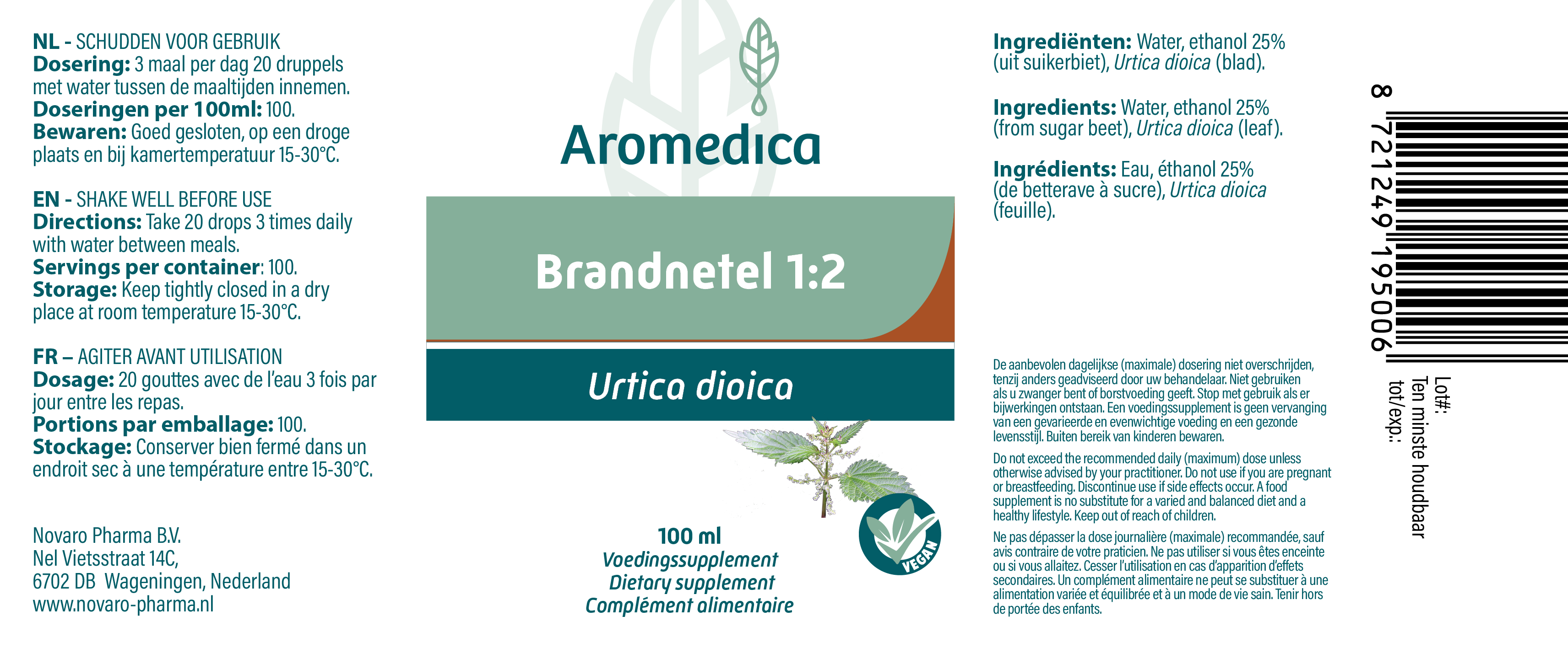 Brandnetel 1:2 - Urtica dioica